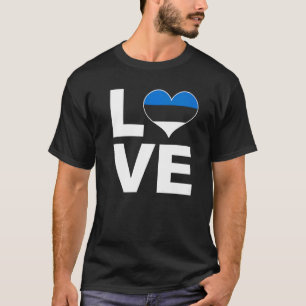 T-shirt I Love Estonie Heart Flag Estonie
