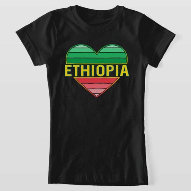 T-Shirt I Love Ethiopia, Ethiopian Heart (Poser)