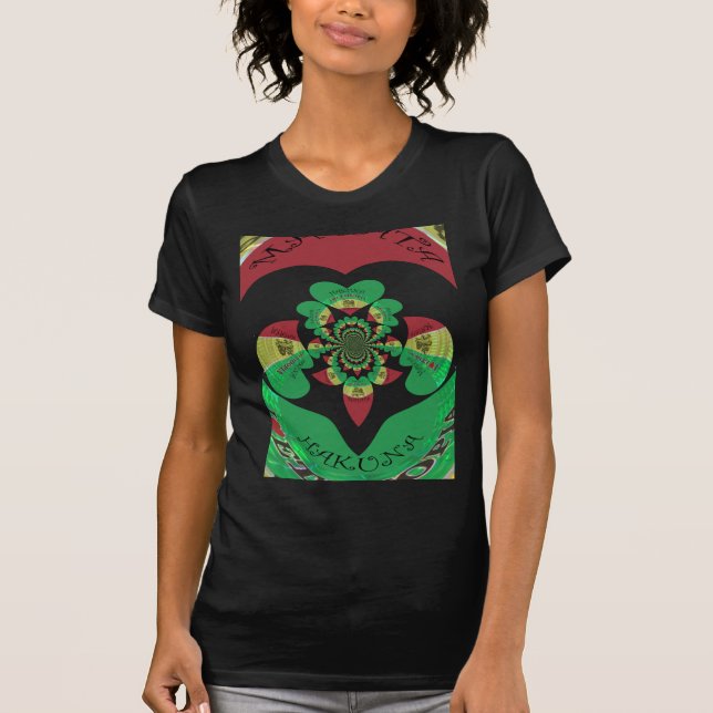 T-shirt I Love Ethiopia Kaleidoscope - Heartfeel Rasta Art (Devant)