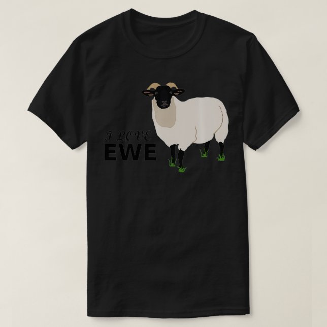 T-shirt I Love Ewe Sheep  (Design devant)