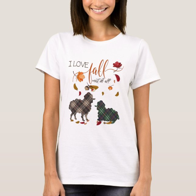 T-shirt I Love Fall for Sheep Love (Devant)