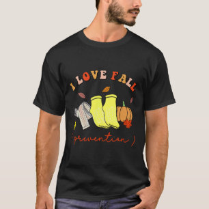 T-shirt I Love Fall Prevention Chaussettes Thanksgiving Au