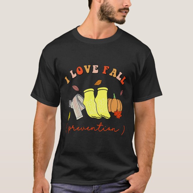 T-shirt I Love Fall Prevention Chaussettes Thanksgiving Au (Devant)