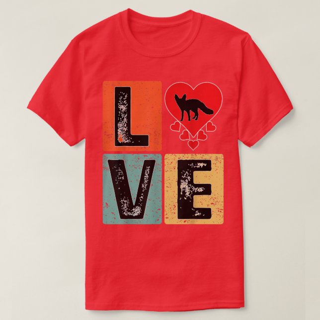 T-shirt I Love Fennec fox Amoureux des animaux Saint Valen (Design devant)