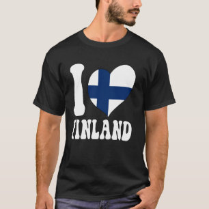 T-shirt I Love Finland I Love Helsinki Finland Flag Heart