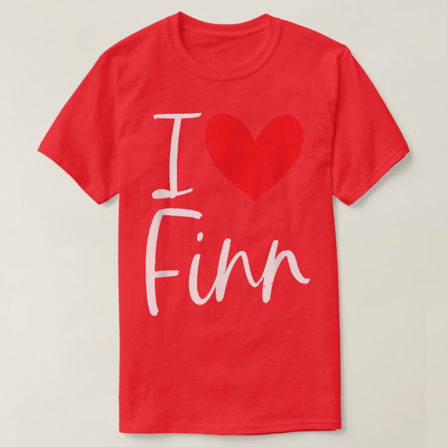 T-shirt I Love Finn Nom Personnalisé Fille Femme BFF Frien (Design devant)