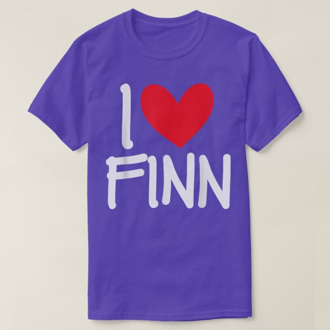 T-shirt I Love Finn Nom Personnalisé Hommes Guy BFF Ami H (Design devant)