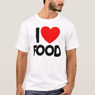 T-shirt I Love Food Red Heart Food Lover I Love Food