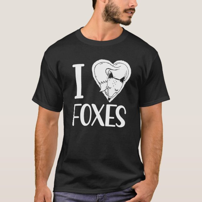 T-shirt I Love Foxes Fox Animal Sayings (Devant)