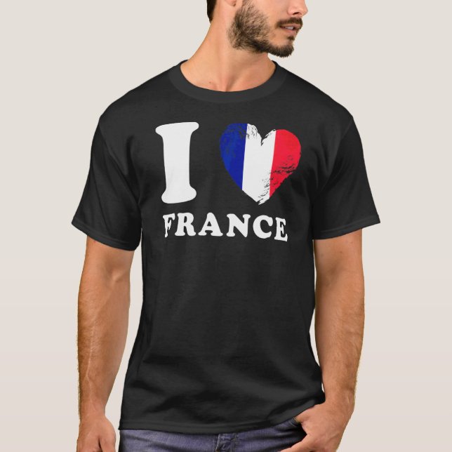 T-shirt I Love France Heart Flag France (Devant)