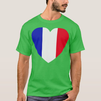 T-shirt I Love France HeartFormé drapeau français