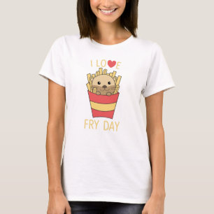 T-shirt I Love Fry Day Funny Otter French Fries Vendredi