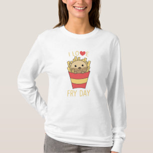 T-shirt I Love Fry Day Funny Otter French Fries Vendredi