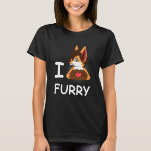 T-shirt I Love Furries Furry Amoureux des animaux