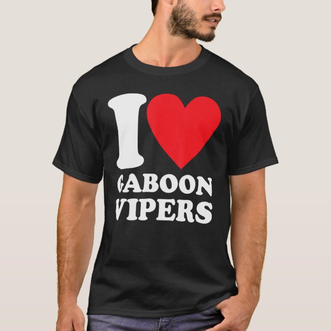 T-shirt I Love Gaboon Vipers Retro (Devant)
