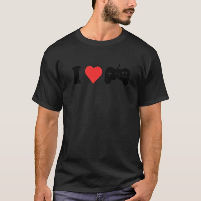 T-shirt I Love Game Heart Video Gamer Valentines Jeu (Devant)
