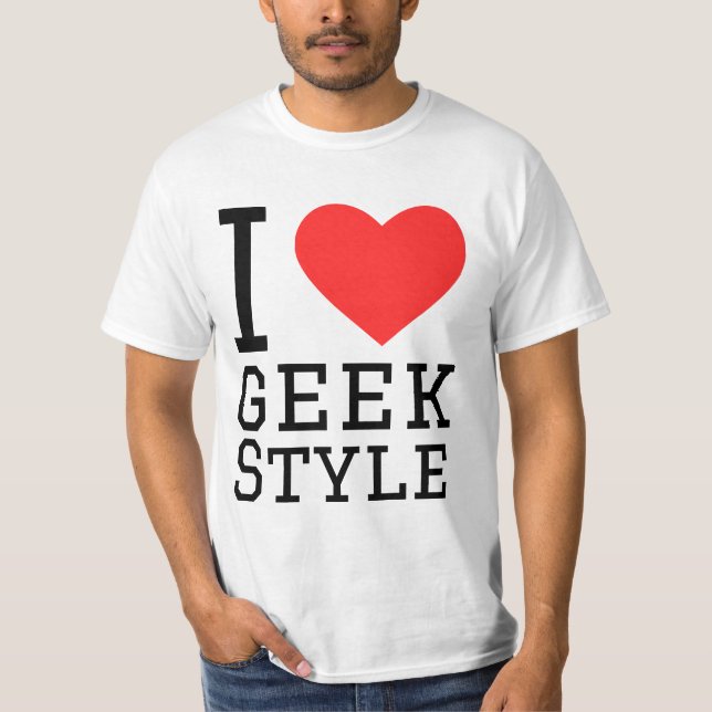 T-shirt I love geek style (Devant)