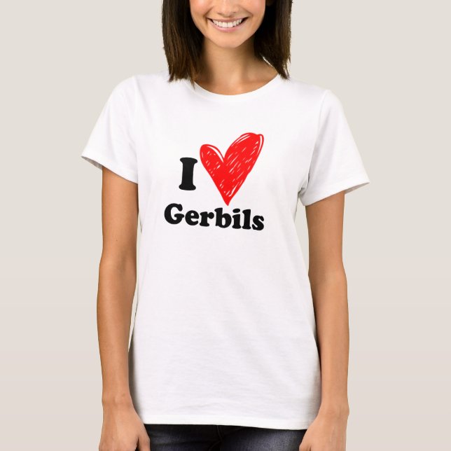 T-shirt I love Gerbils (Devant)
