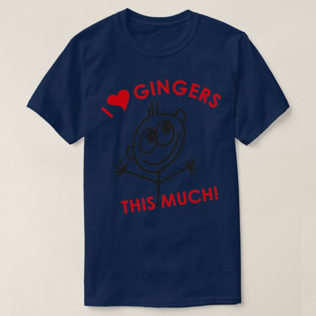 T-shirt I Love Gingers Redhead (Design devant)