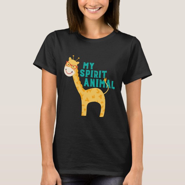 T-shirt I Love Giraffe My Spirit Animal (Devant)