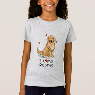 T-Shirt I Love Goldens - I Love Golden Retrievers
