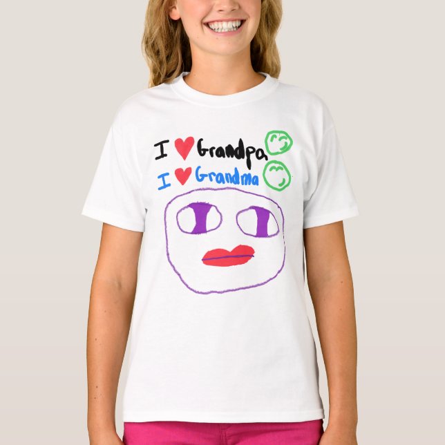 T-shirt I Love Grand-mère et grand-père Kids (Devant)