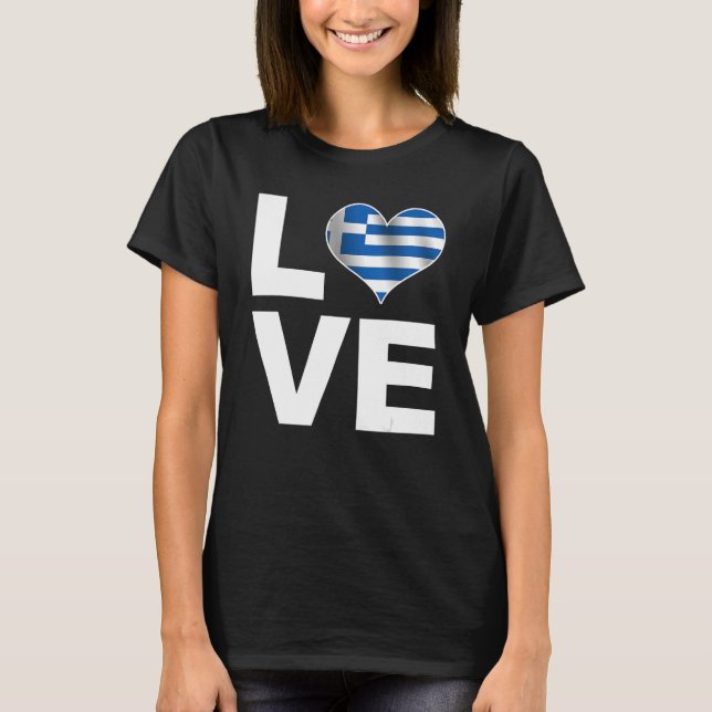 T-shirt I Love Grèce Heart Flag Grèce (Devant)