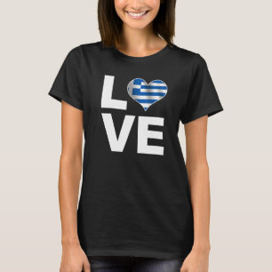 T-shirt I Love Grèce Heart Flag Grèce