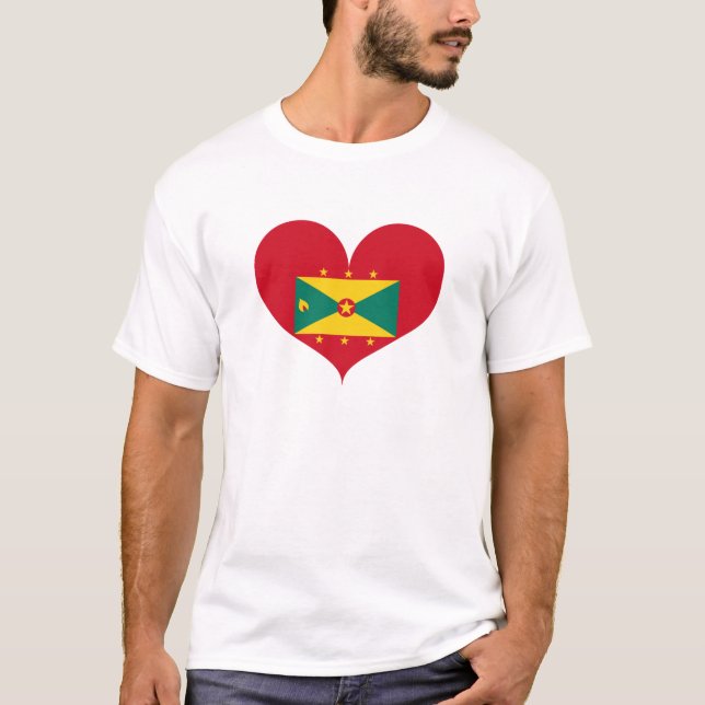 T-shirt I Love Grenada Drapeau (Devant)