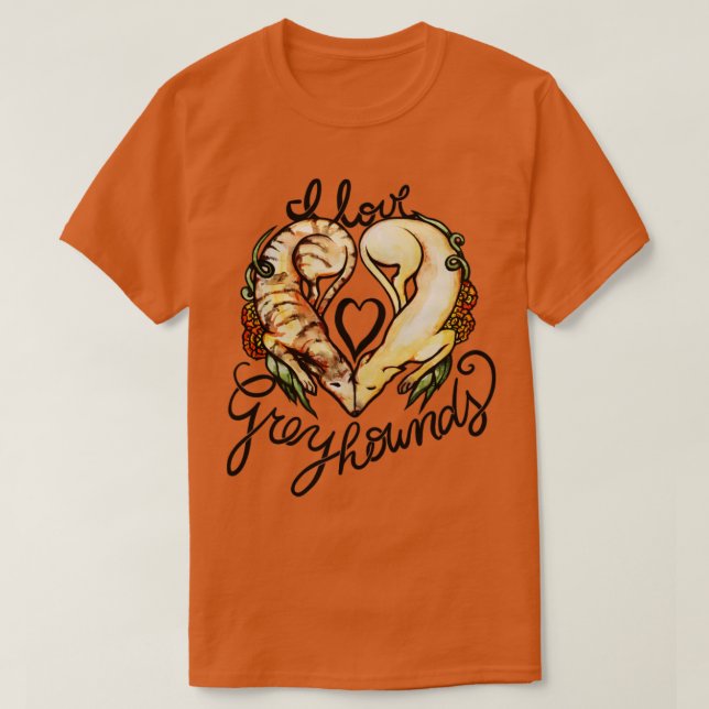 T-shirt I Love greyhounds (Design devant)