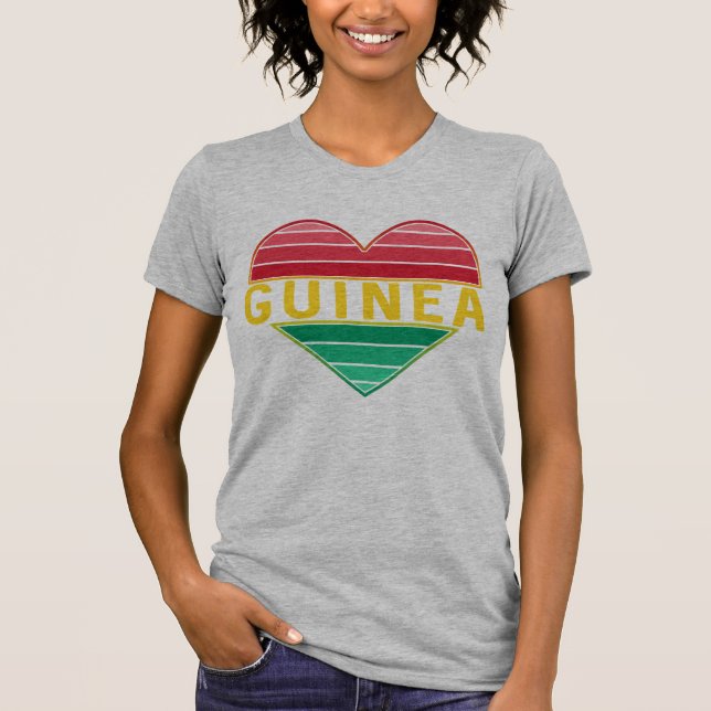 T-shirt I Love Guinée, Coeur guinéen (Devant)