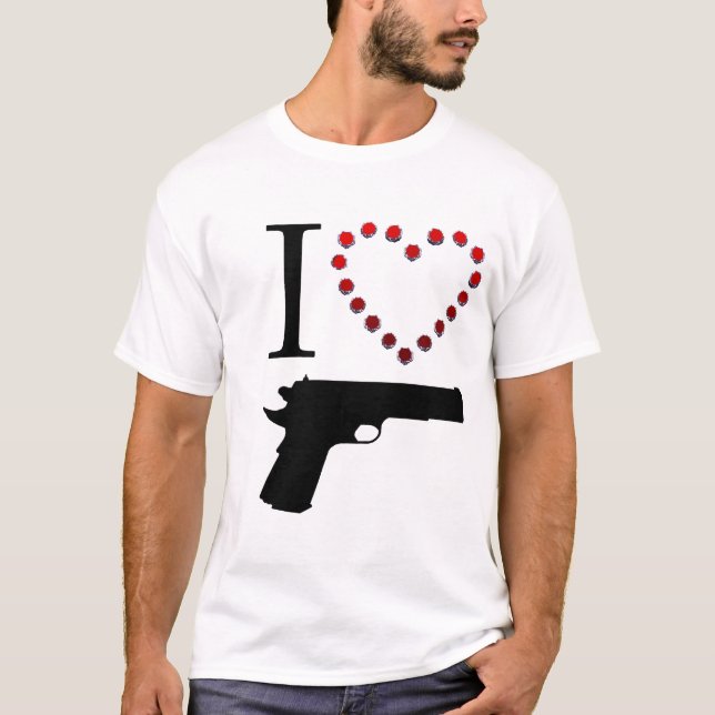 T-SHIRT I LOVE GUN (Devant)