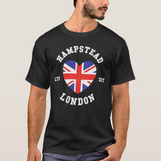 T-shirt I Love HAMPSTEAD London Heart Flag Badge