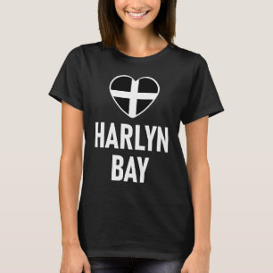 T-shirt I Love Harlyn Bay Cornwall Drapeau Coeur Saint Pir
