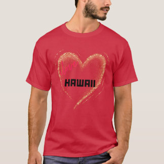 T-shirt I Love Hawaii Gold Heart