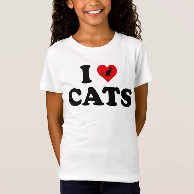 T-Shirt I Love (Heart) Cats (Devant)