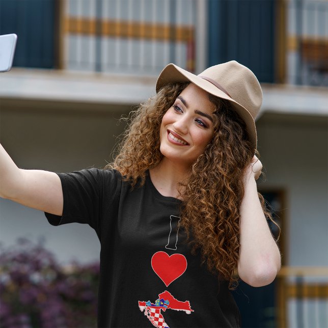 T-shirt I Love Heart Croatie Femmes Croatie Prix National  (Créateur téléchargé)