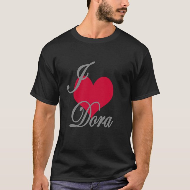 T-shirt I Love Heart Dora Dark (Devant)