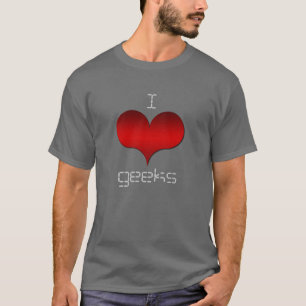 T-shirt I Love (Heart) Geek Dark Men's Tee