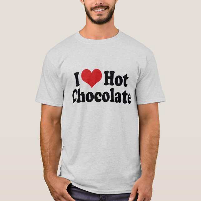 T-shirt I Love Heart Hot Chocolate - Amateurs de cacao cha (Devant)