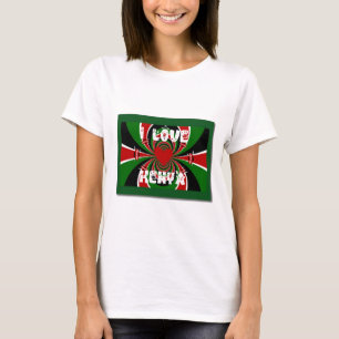 T-shirt I Love Heart Kenya : Dynamic Flag Art