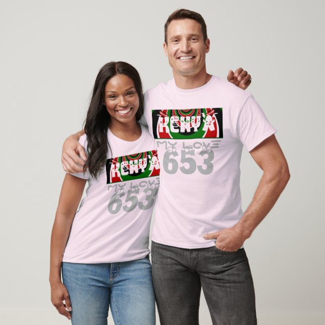 T-shirt I Love Heart Kenya : Dynamic Flag Art (Unisexe)