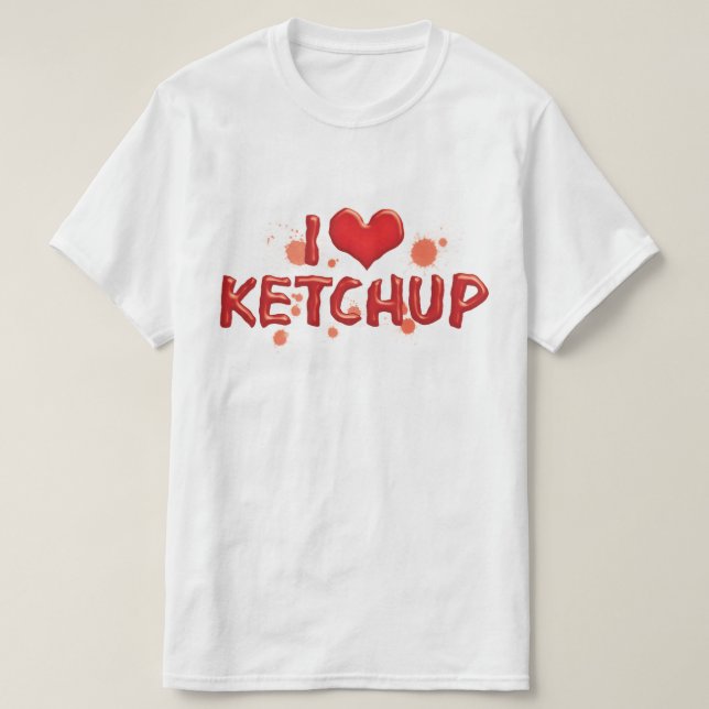 T-shirt I Love Heart Ketchup - Catsup Lover (Design devant)