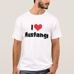 T-shirt I Love Heart Mustangs - Cheval Lover