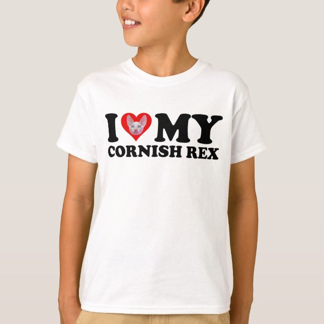 T-shirt I Love (Heart) My Cornish Rex (Devant)