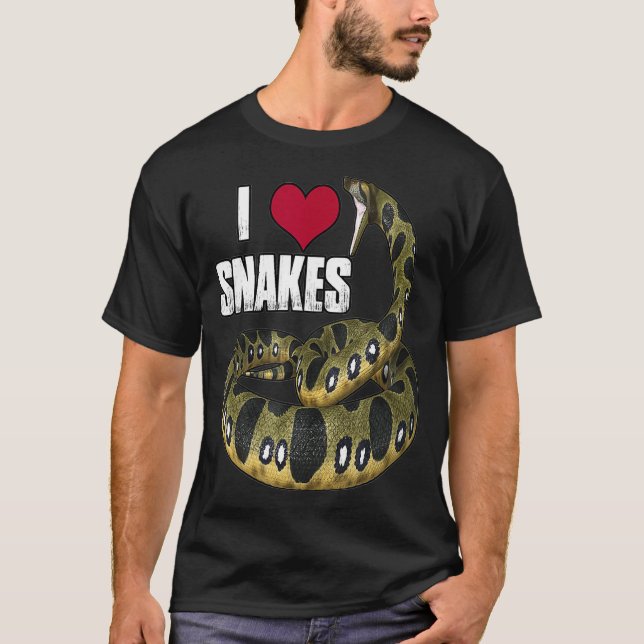 T-shirt I Love Heart Snake Lover (Devant)