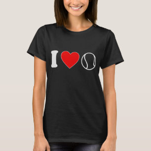 T-shirt I Love Heart Tennis Player Mignonne Pour Femmes Ad