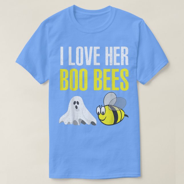 T-shirt I Love Her Boo Bees Couples Halloween Adult Costum (Design devant)