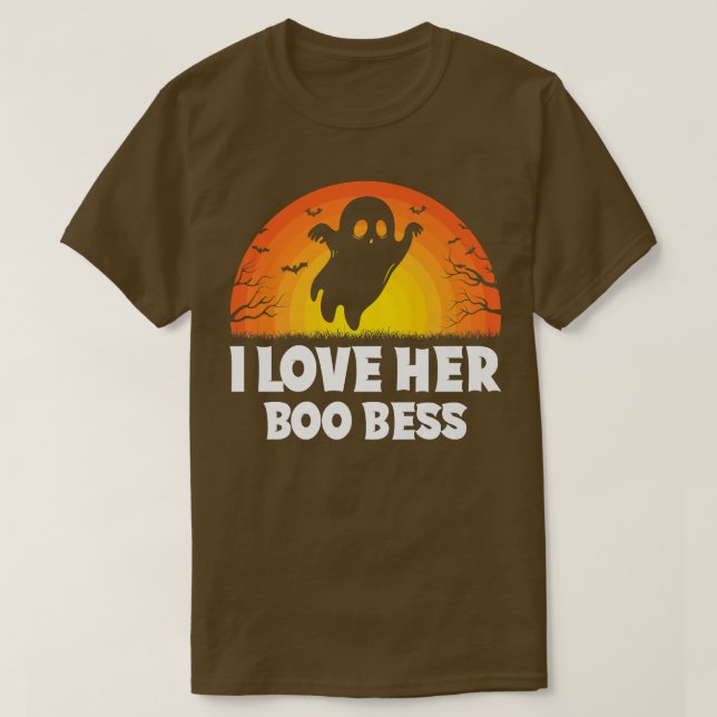 T-shirt I Love Her Boo Bees Couples Halloween Adult Costum (Design devant)