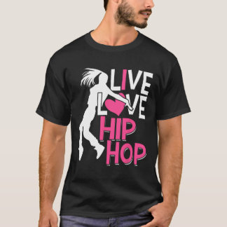 T-shirt I Love Hip hop Dance - Coeur Rose et Hip hop Danc